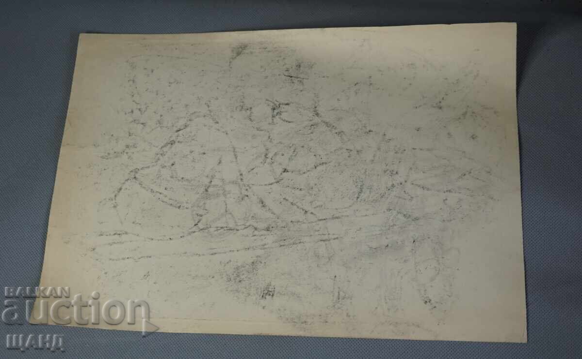 1959 Desen vechi de maestru tablou femei cu sape cu preț € 2.25 | 4.40 BGN