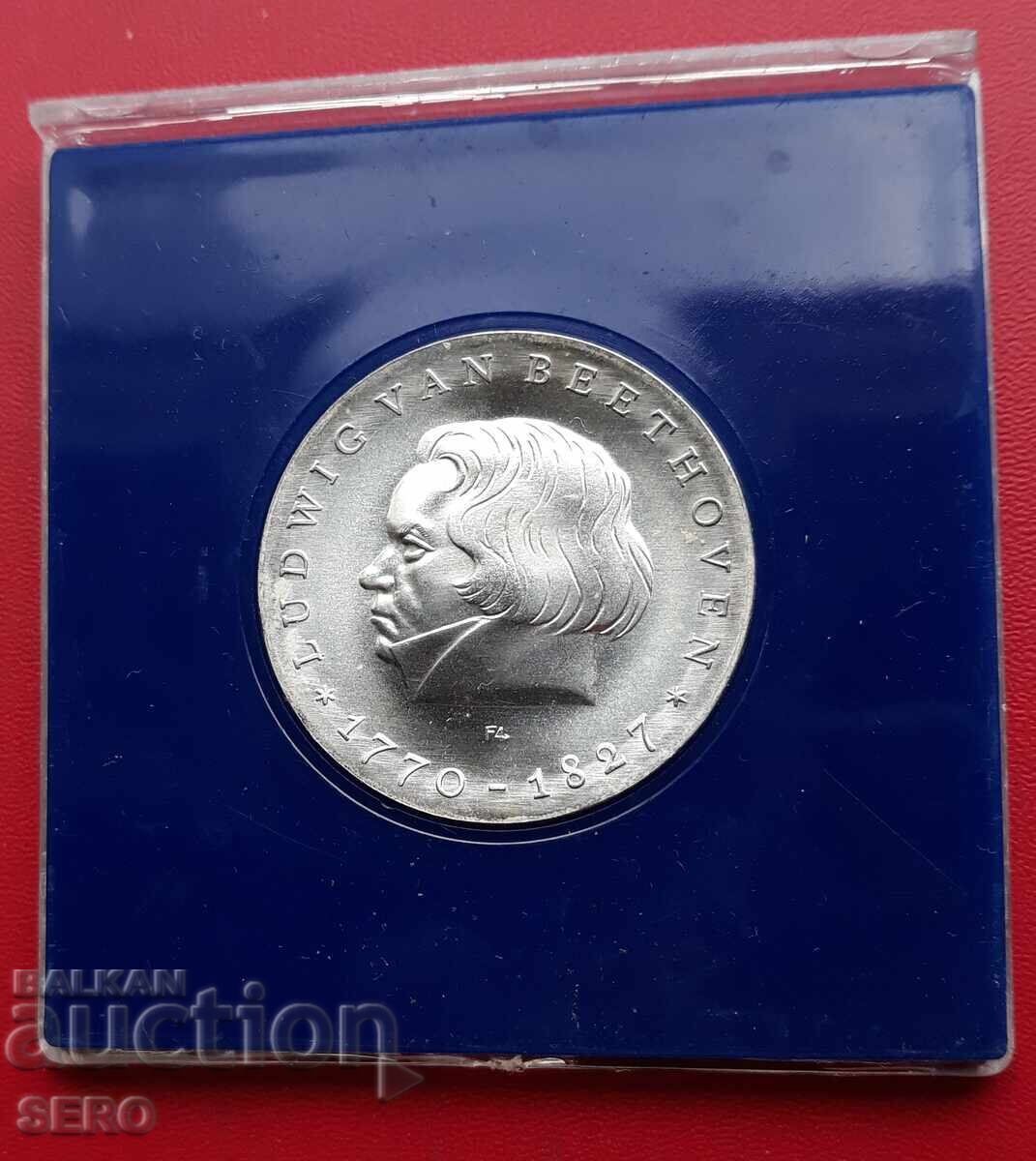 Germania-GDR-10 timbre 1970-Beethoven-argint si foarte rare