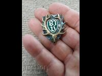 Insignă argintată cu aurire a „Asociației Bavareze de Vânătoare”