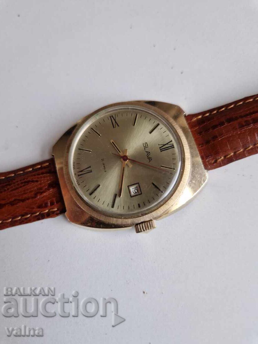 SLAVA cal. 2414, 21 rubine, întoarcere manuală, fabricat în URSS cu preț € 70.00 | 136.91 BGN