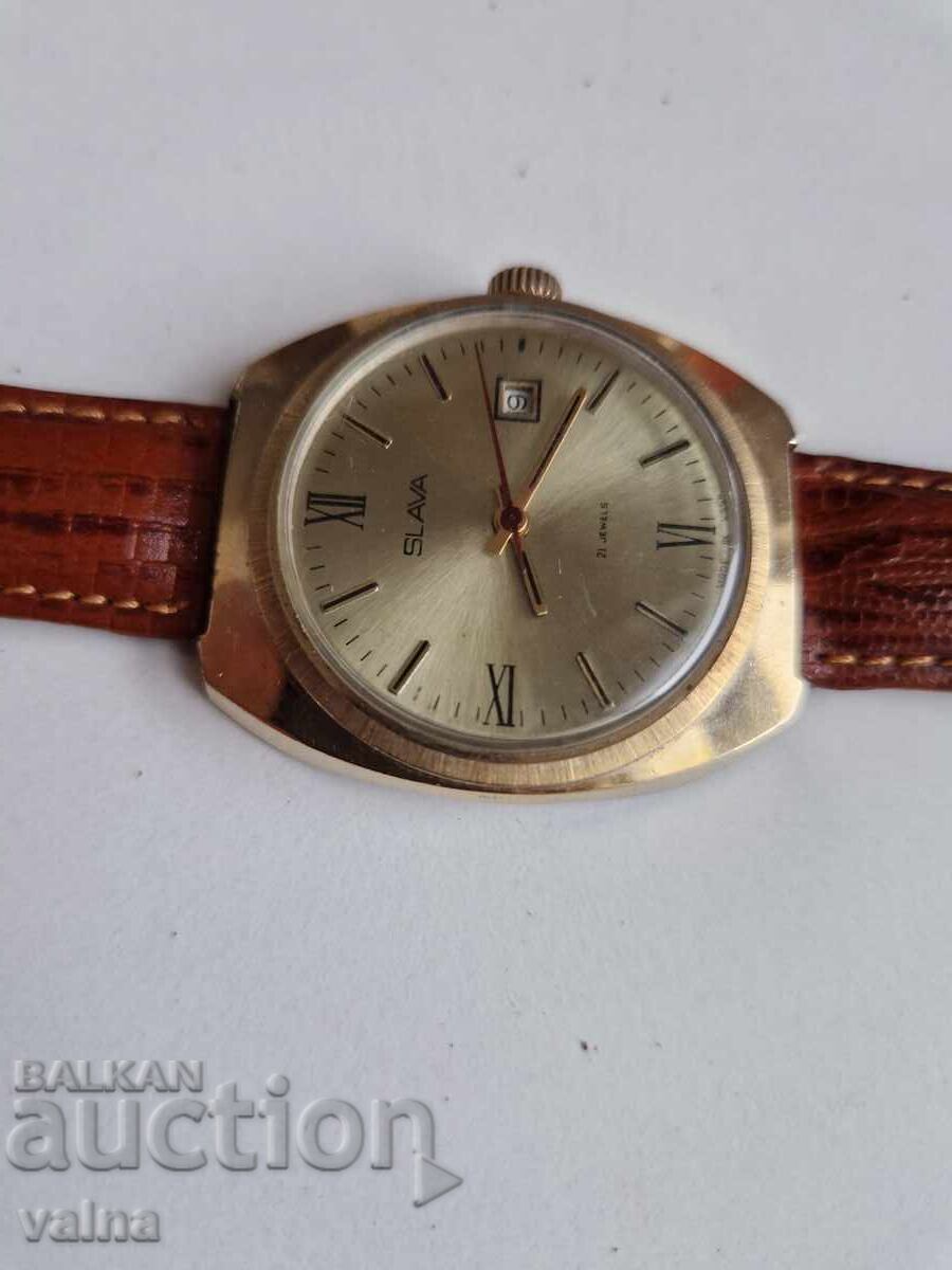 Licitație SLAVA cal. 2414, 21 rubine, întoarcere manuală, fabricat în URSS