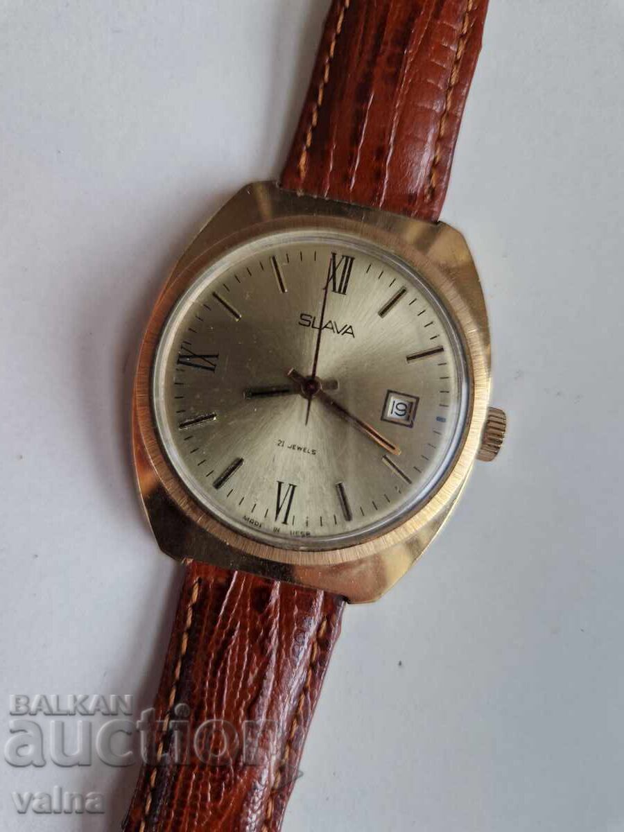 SLAVA cal. 2414, 21 rubine, întoarcere manuală, fabricat în URSS