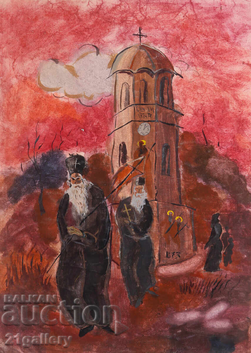 Ivan Apostolov πίνακας τέμπερα εκκλησία