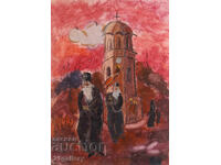 Tablou Ivan Apostolov tempera biserică