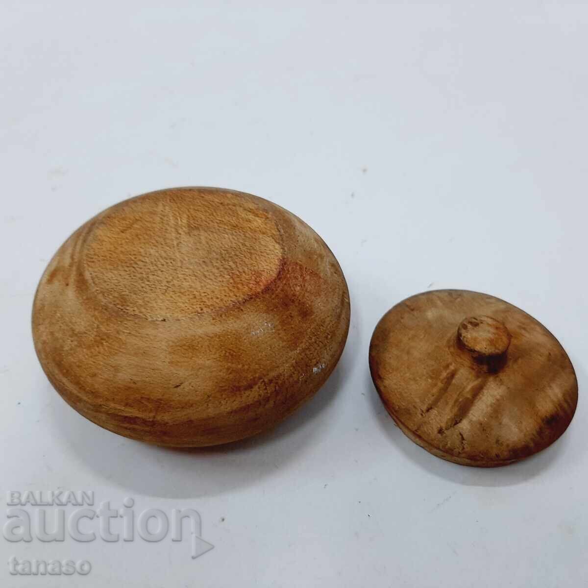 Πρωτόγονο στρογγυλό ξύλινο κουτί, μπολ με καπάκι (5.4) - 5