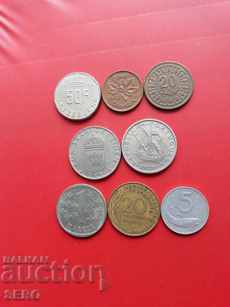 Lot mixt de 8 monede