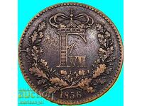 Danemarca 1 Skilling 1856 Altona bronz