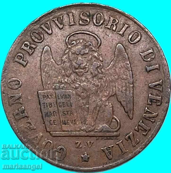 1 centesimo 1849 Italia Veneția - denumire rară „One”