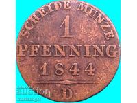 1 pfenig 1844 Prusiya Germania