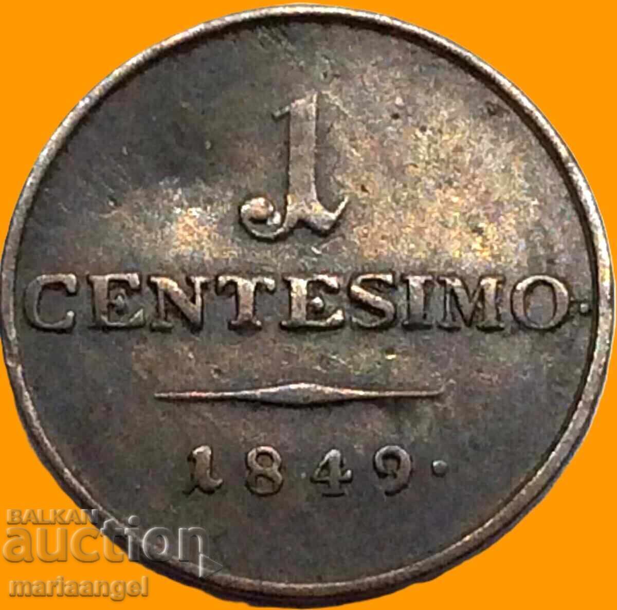 Delivery of 1 centesimo 1849 Italy Lombardo-Venice - quite rare
