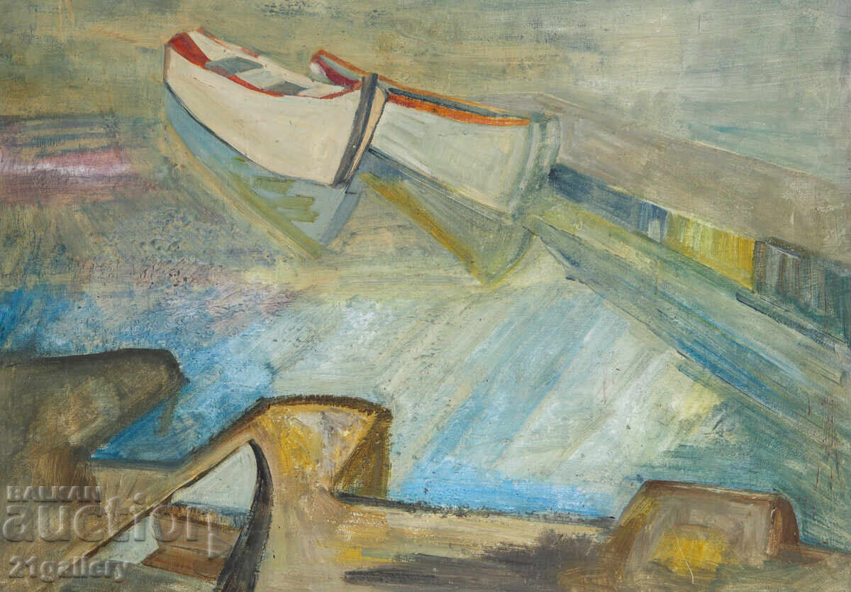 Pictură de Petăr Nenov, ulei pe pânză, peisaj