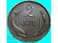 Denmark 2 ore yore 1902 - rare