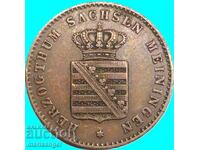 Saxe-Meiningen 2 pfennig 1865 Germany - quite rare