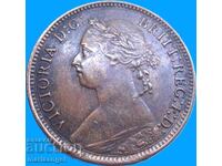 Великобритания 1 фартинг 1885 млада Виктория бронз - ЛУКС!!!