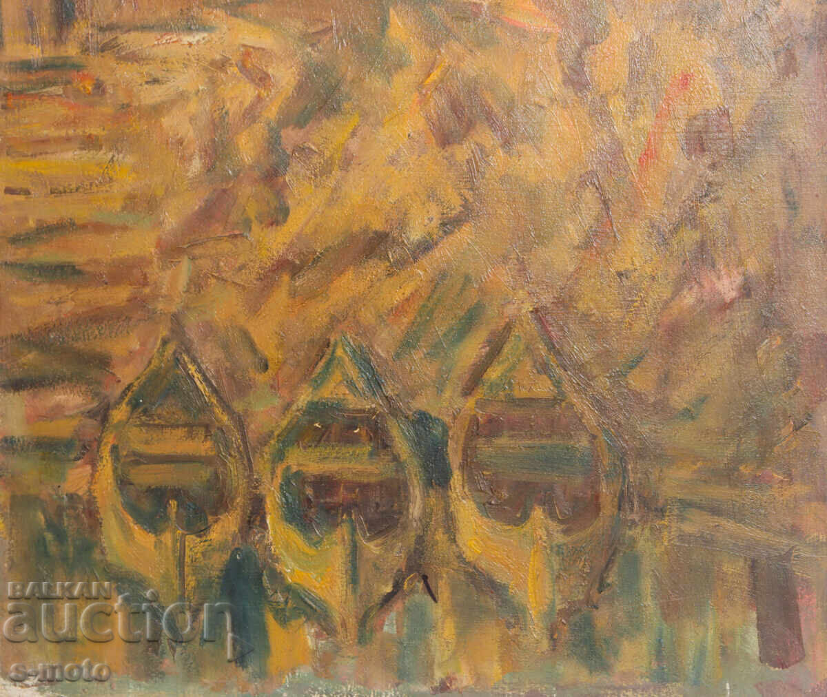 Παλιός ελαιογραφικός πίνακας τοπίου - 6