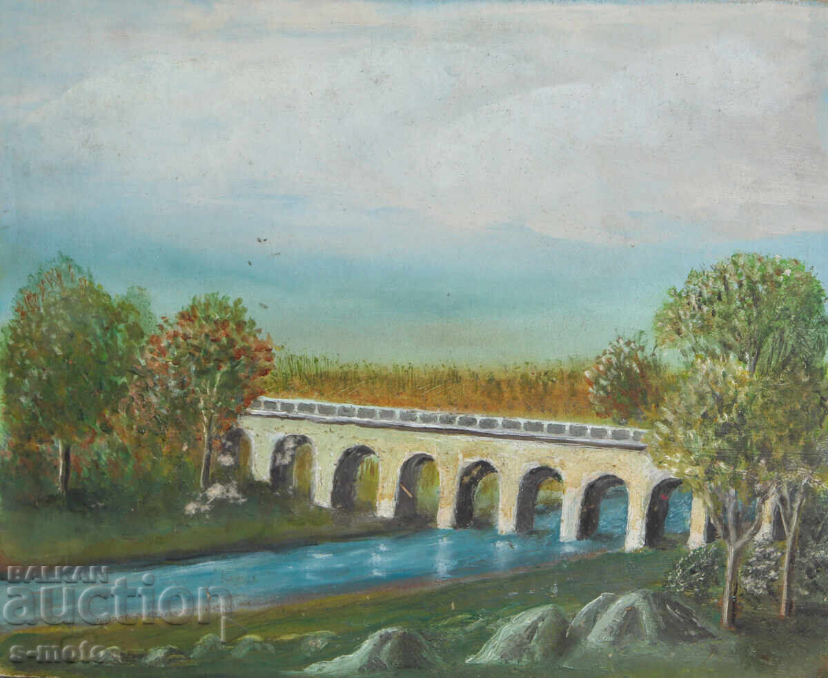 Tablou vechi pictură în ulei peisaj