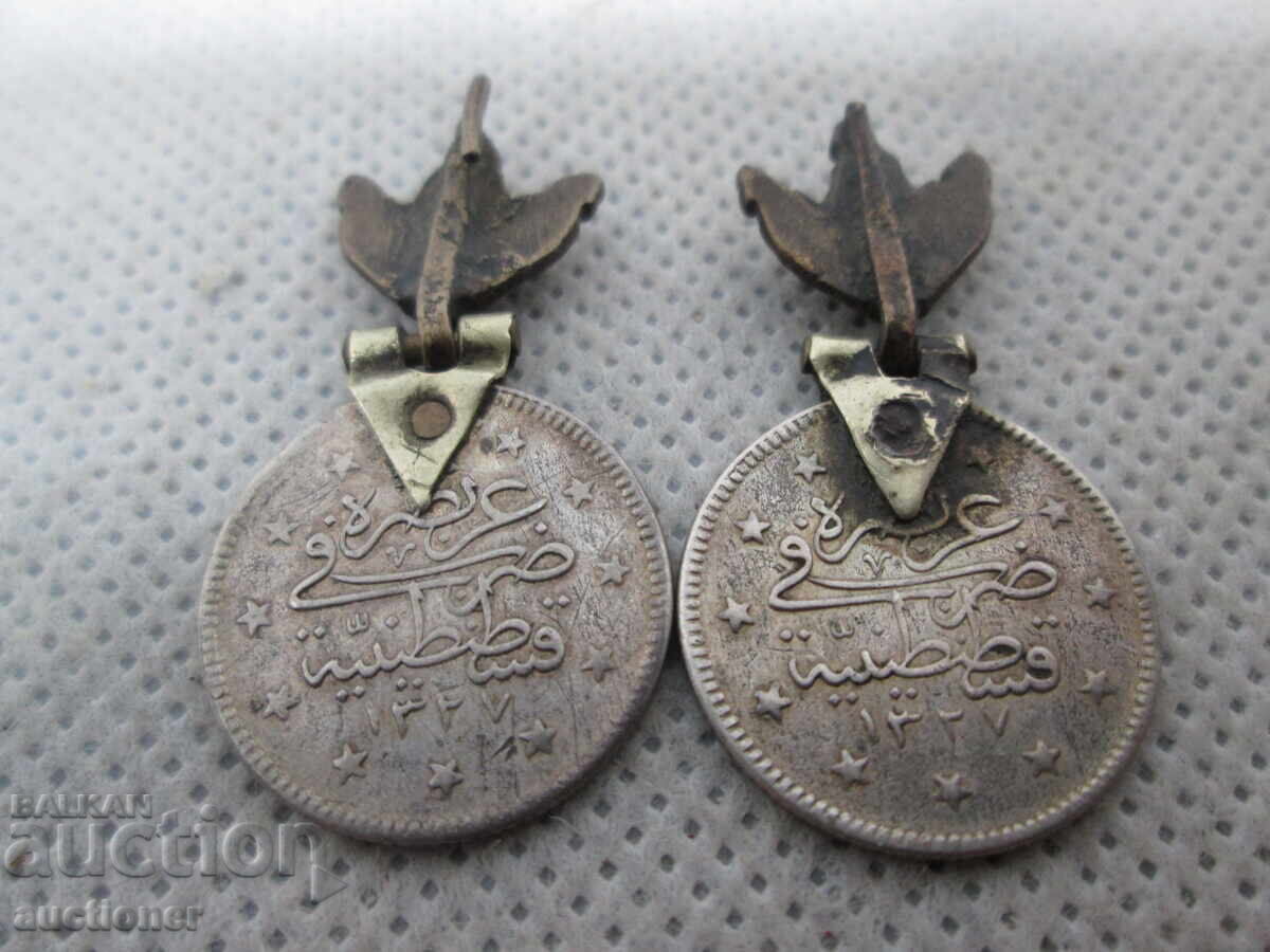 MONEDE OTOMANE DIN ARGINT TRANSFORMATE ÎN CERCELUȘI - 5