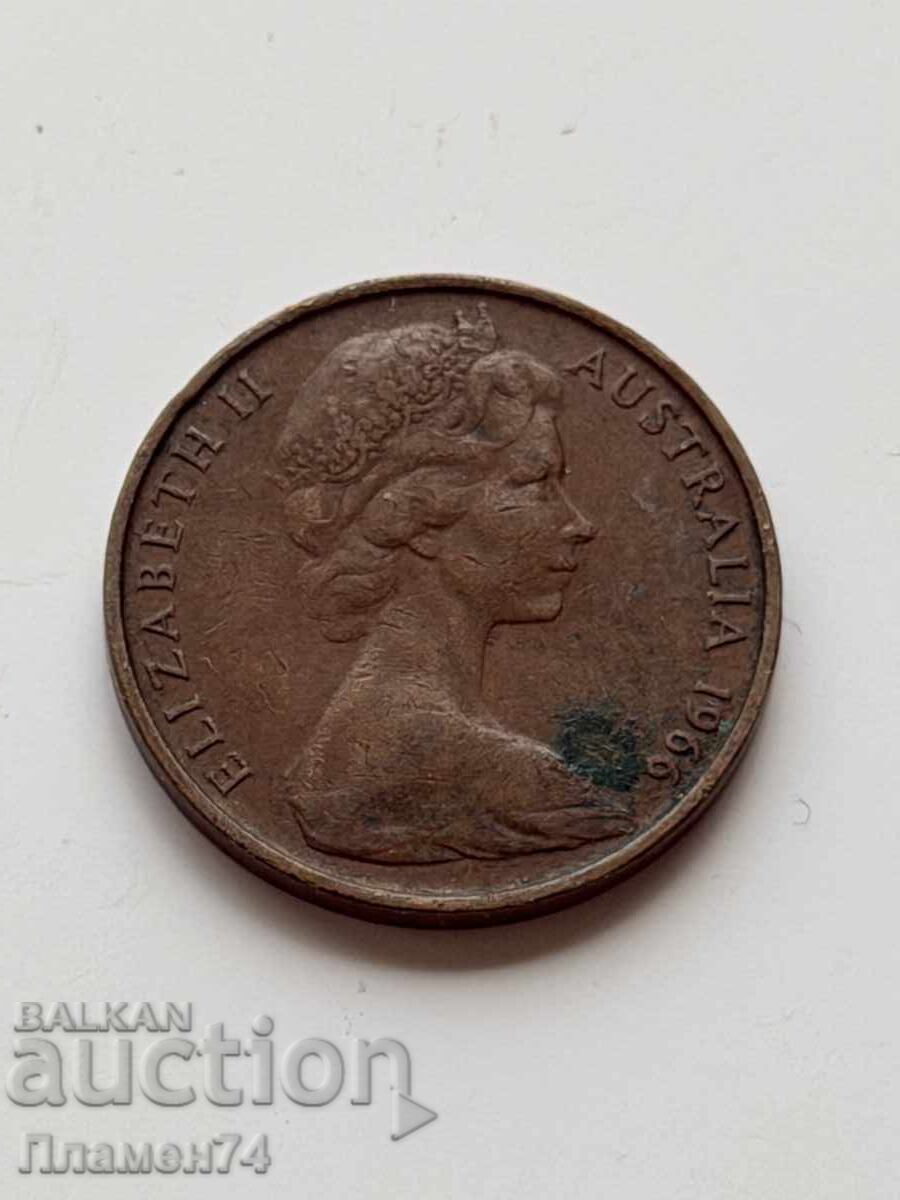 2 цента 1966 Австралия с цена € 0.50 | 0.98 лв.