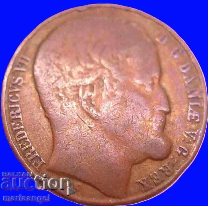 Δανία 1 Σκιλινγκ 1852 Frederik VII χαλκός με τιμή € 9.90 | 19.36 BGN