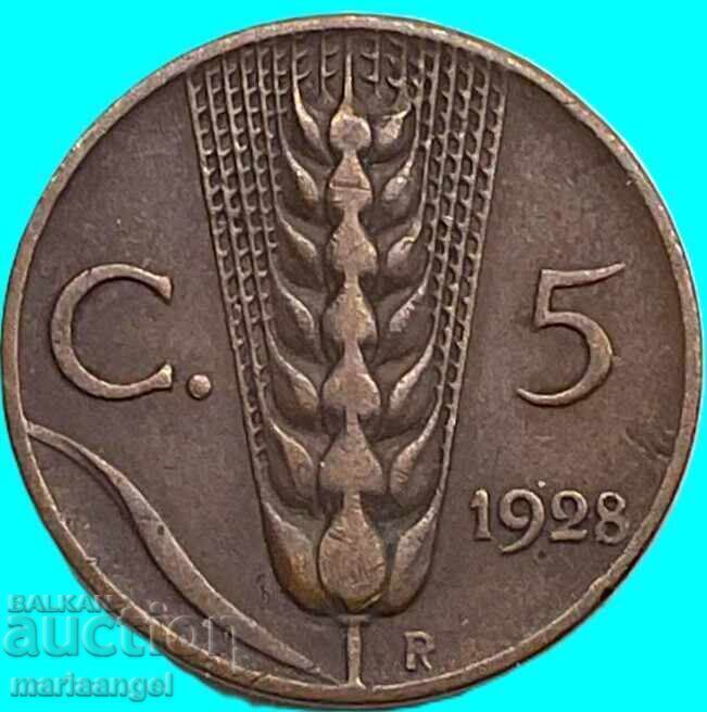 Δημοπρασία 5 σεντεσίμι 1928 Ιταλία Βίκτωρ Εμμανουήλ