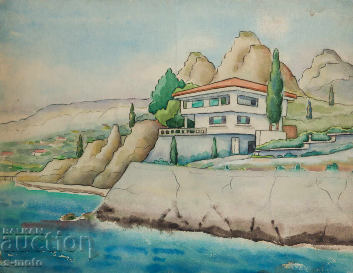 Δημοπρασία Παλιά ζωγραφική θαλασσογραφία ακουαρέλα