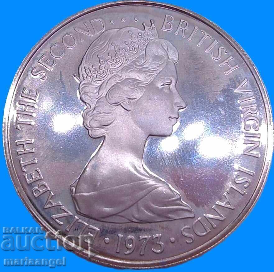 25 цента 1973 PROOF Британски Вирджински острови - 6