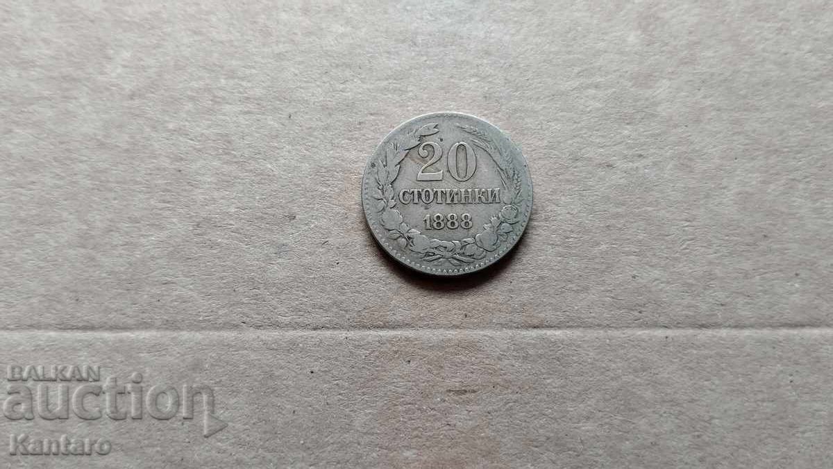 Monedă - BULGARIA - 20 de cenți - 1888 cu preț € 3.50 | 6.85 BGN