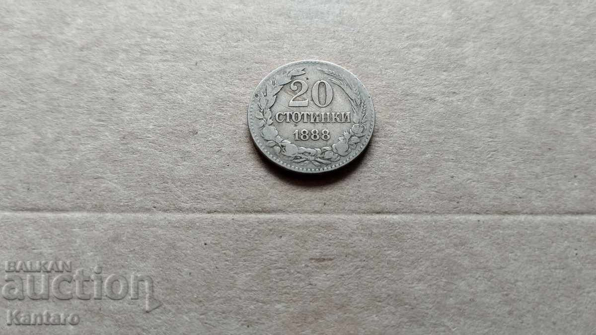 Licitație Monedă - BULGARIA - 20 de cenți - 1888
