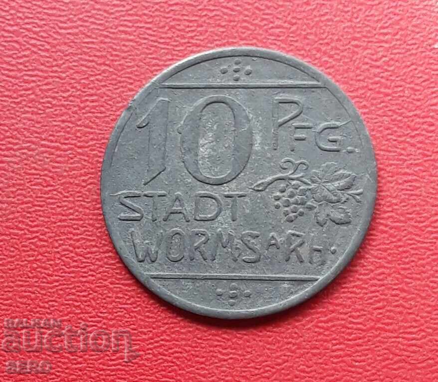 Германия-Рейланд-Пфалц-Вормс-10 пфенига 1918
