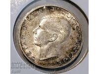 Monedă veche de argint din Iugoslavia 20 Dinari 1938 UNC