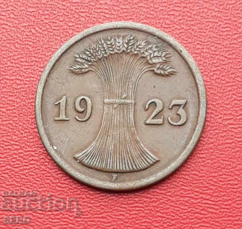 Γερμανία-2 pfennig 1923 F-Stuttgart-σπάνια χρονιά με τιμή € 2.00 | 3.91 BGN