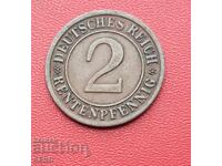 Germany-2 pfennig 1923 F-Stuttgart-rare year