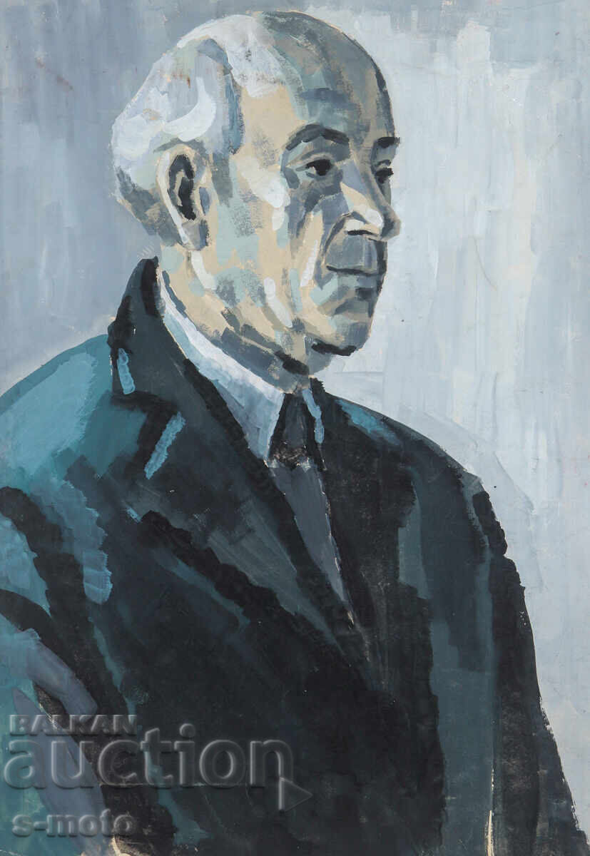 Licitație Veche pictură în tempera, portret de bărbat