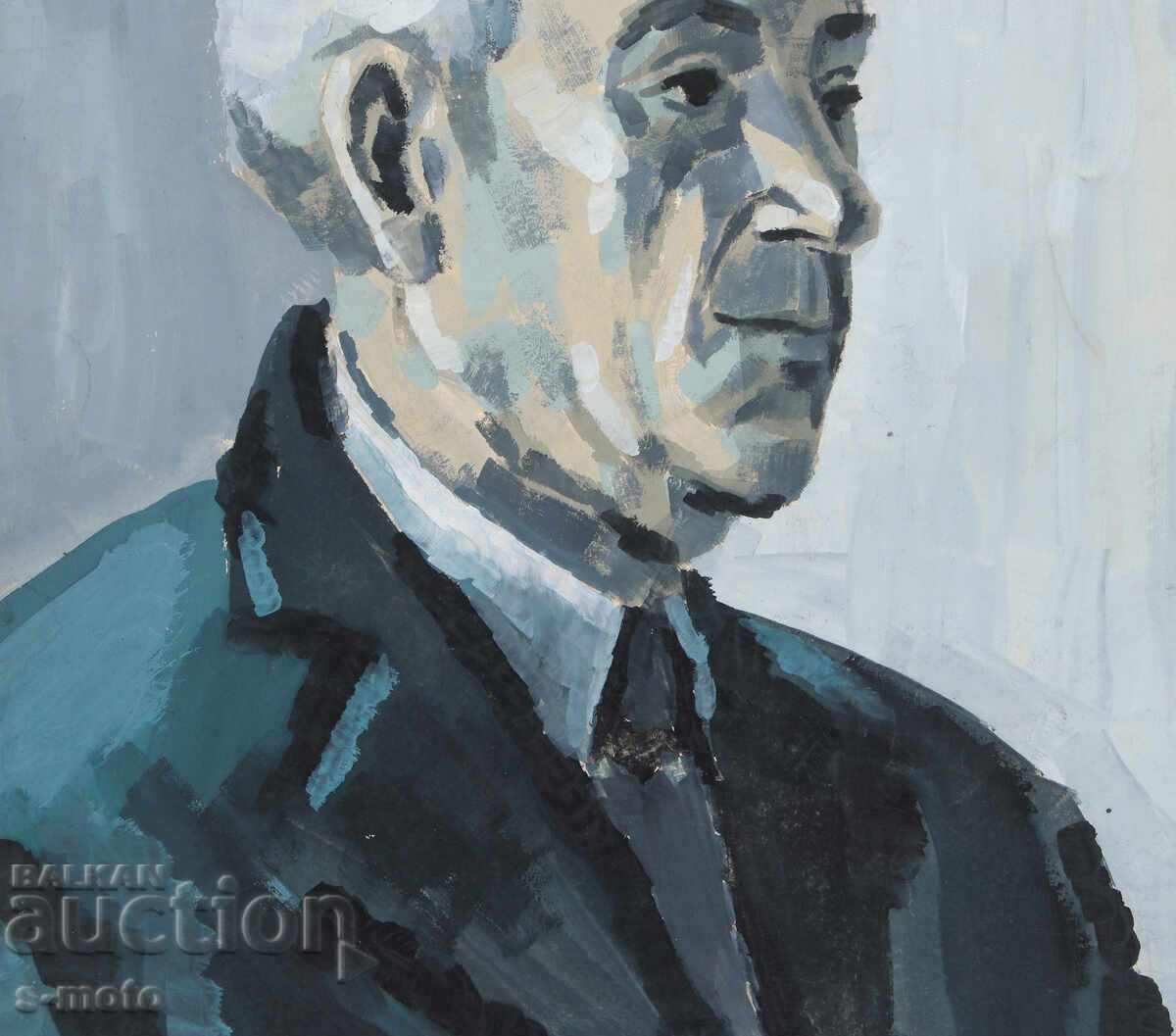 Veche pictură în tempera, portret de bărbat - 5