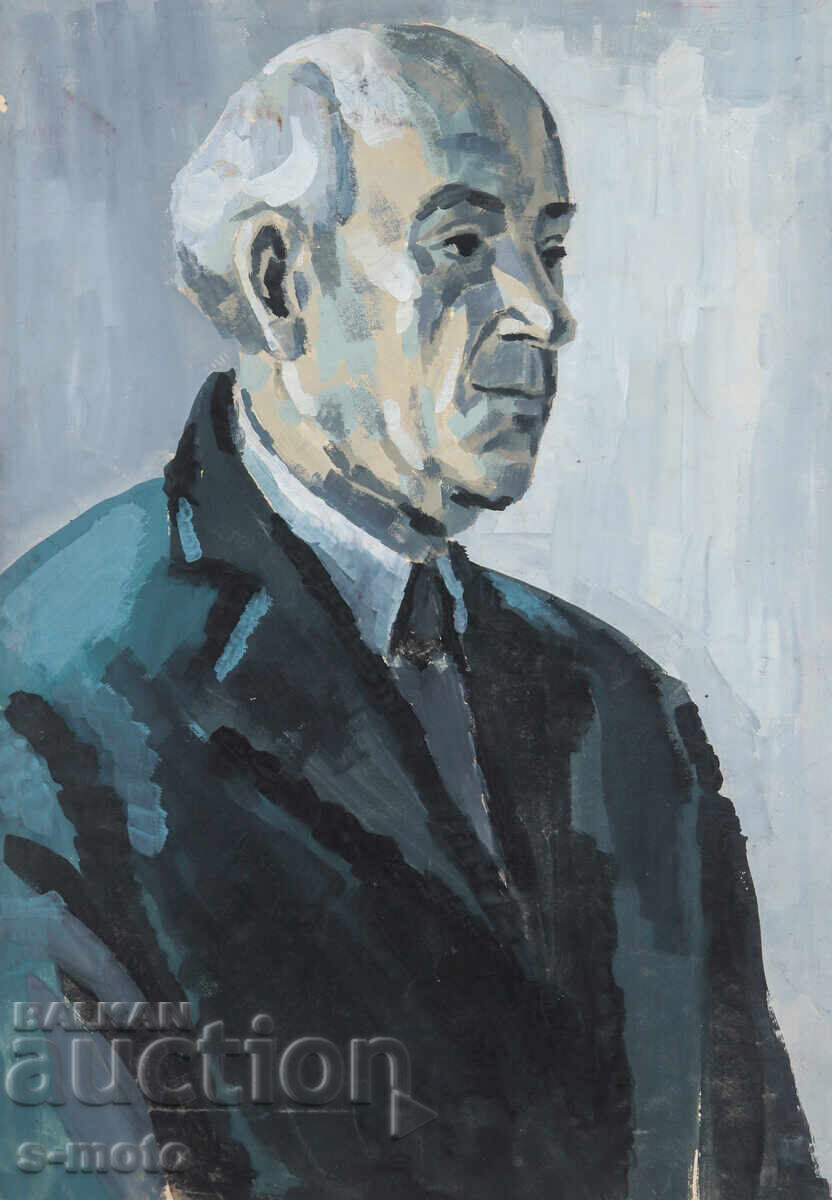 Veche pictură în tempera, portret de bărbat