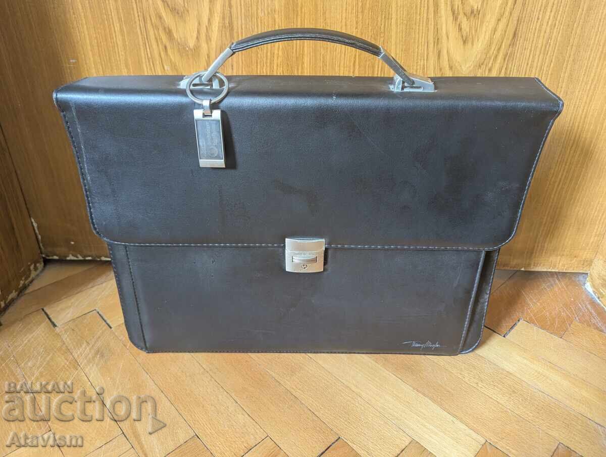 Thierry Mugler - geantă de documente din piele de designer