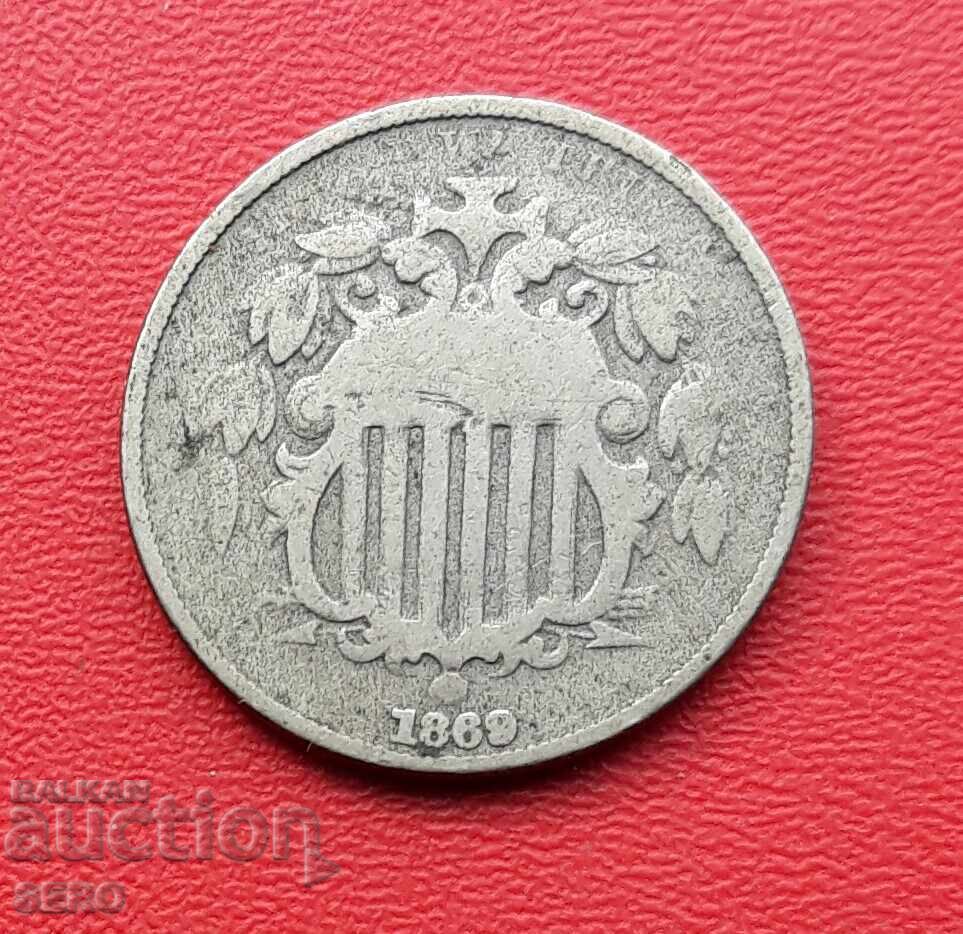 ΗΠΑ-5 σεντς 1869 με τιμή € 9.00 | 17.60 BGN