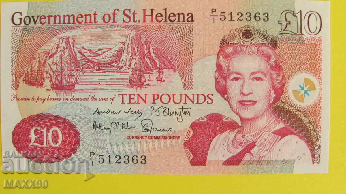 Licitație 10 lire Insula Sfânta Elena UNC