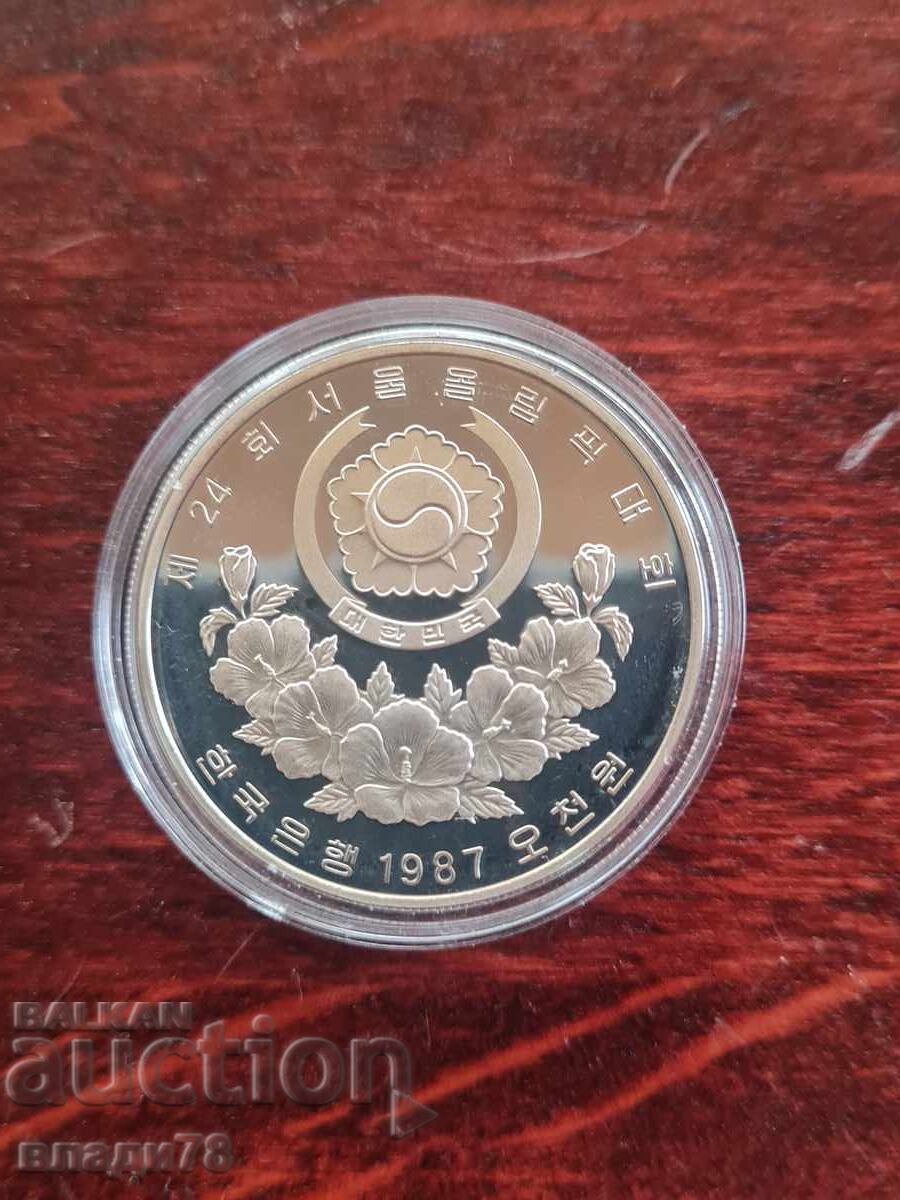 Silver coin 5000 won 1987 with price € 65.00 | 127.13 BGN