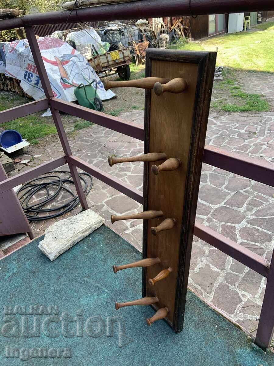 ANTIQUE WOODEN WALL COAT RACK DOUBLE-ROW with price € 27.00 | 52.81 BGN