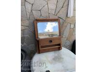 TOWEL RACK MIRROR ANTIQUE WALL VANITY WOOD