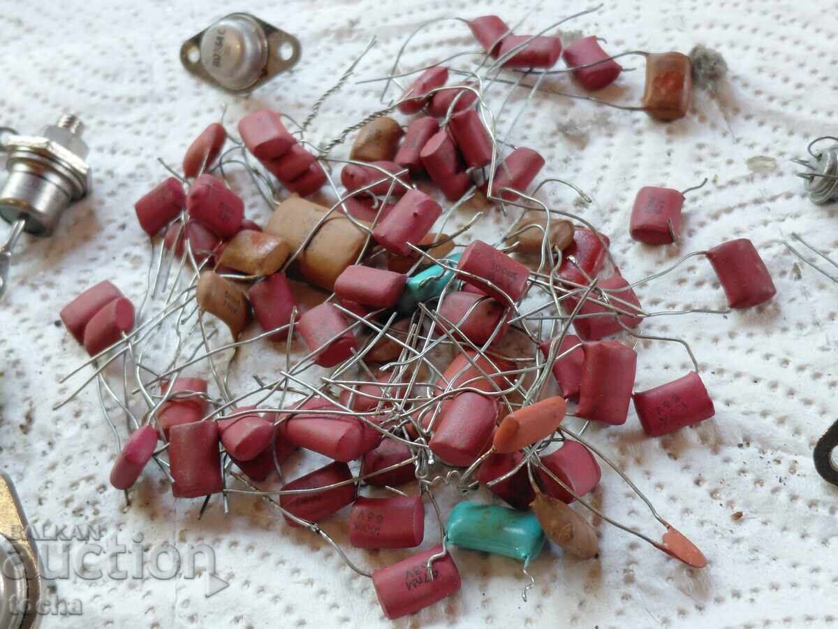 Delivery of Lot three, old and new transistors and capacitors, etc