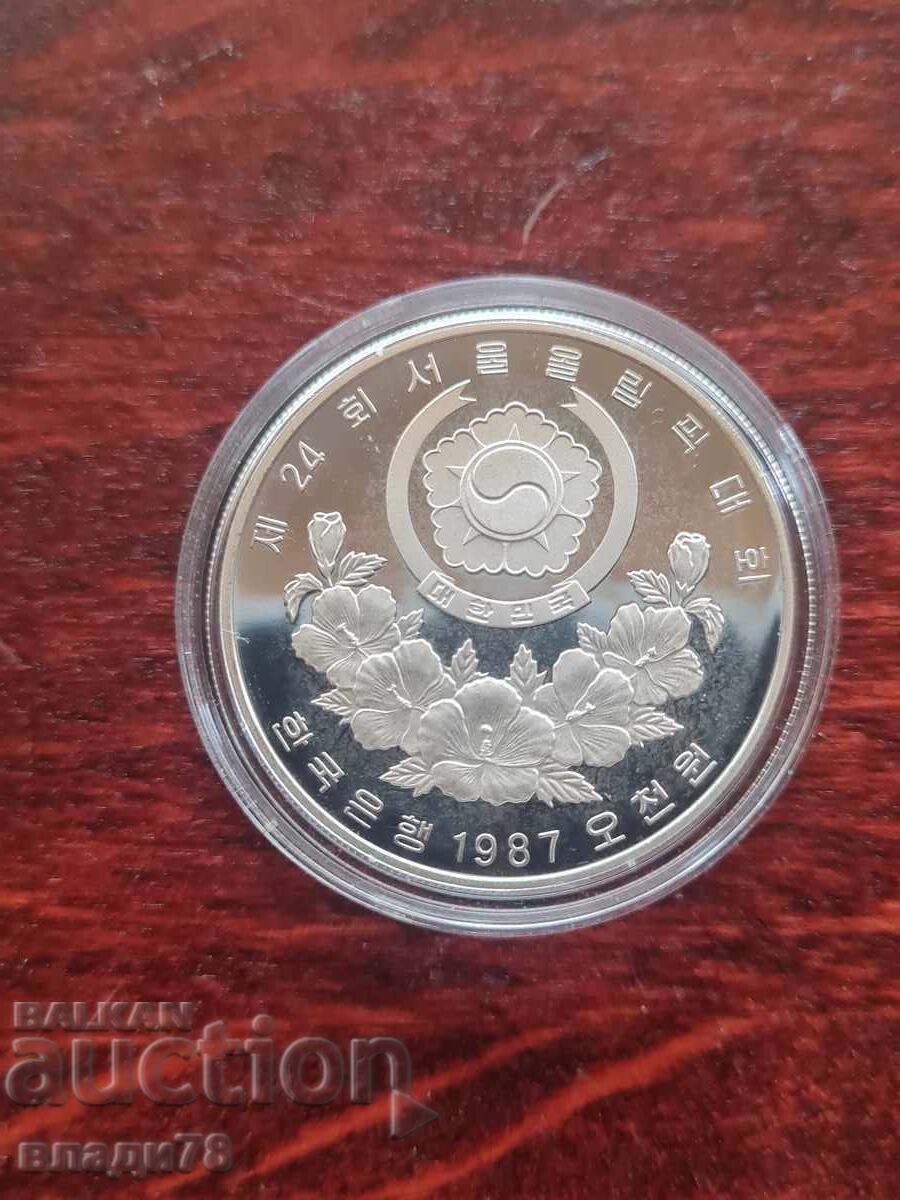 Silver coin 5000 won 1987