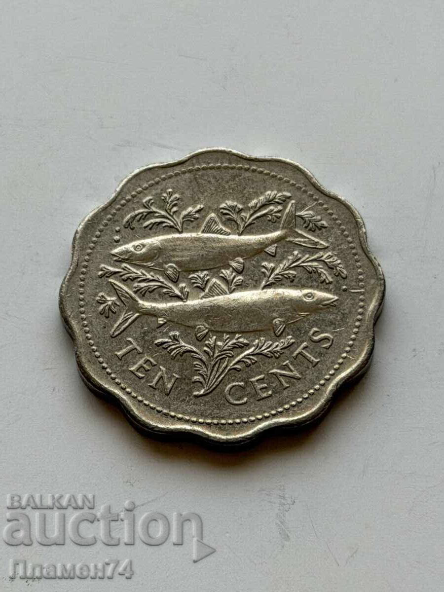 10 σεντς 1998 Μπαχάμες με τιμή € 1.00 | 1.96 BGN