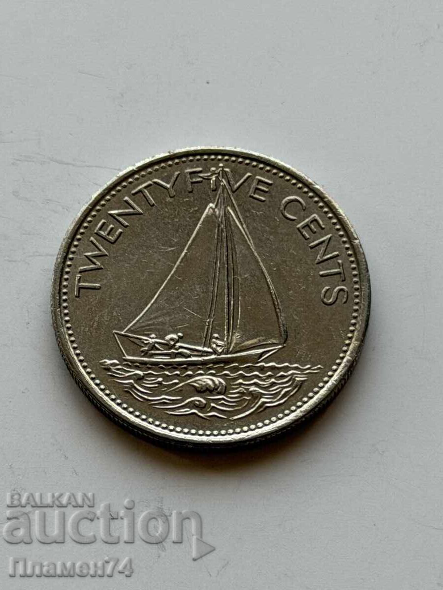 25 cenți 1979 Bahamas cu preț € 1.00 | 1.96 BGN