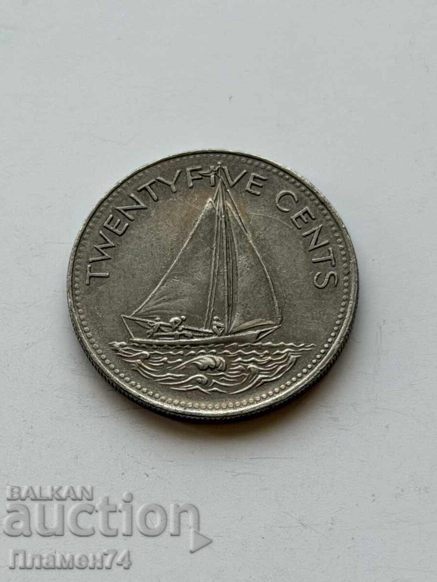 25 σεντς 1991 Μπαχάμες με τιμή € 1.00 | 1.96 BGN