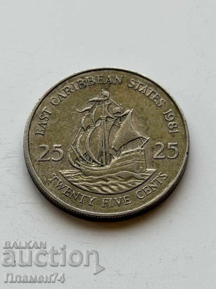 25 cents 1981 Eastern Caribbean