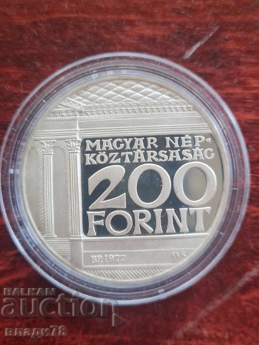 Auction  Silver coin 200 forint 1977