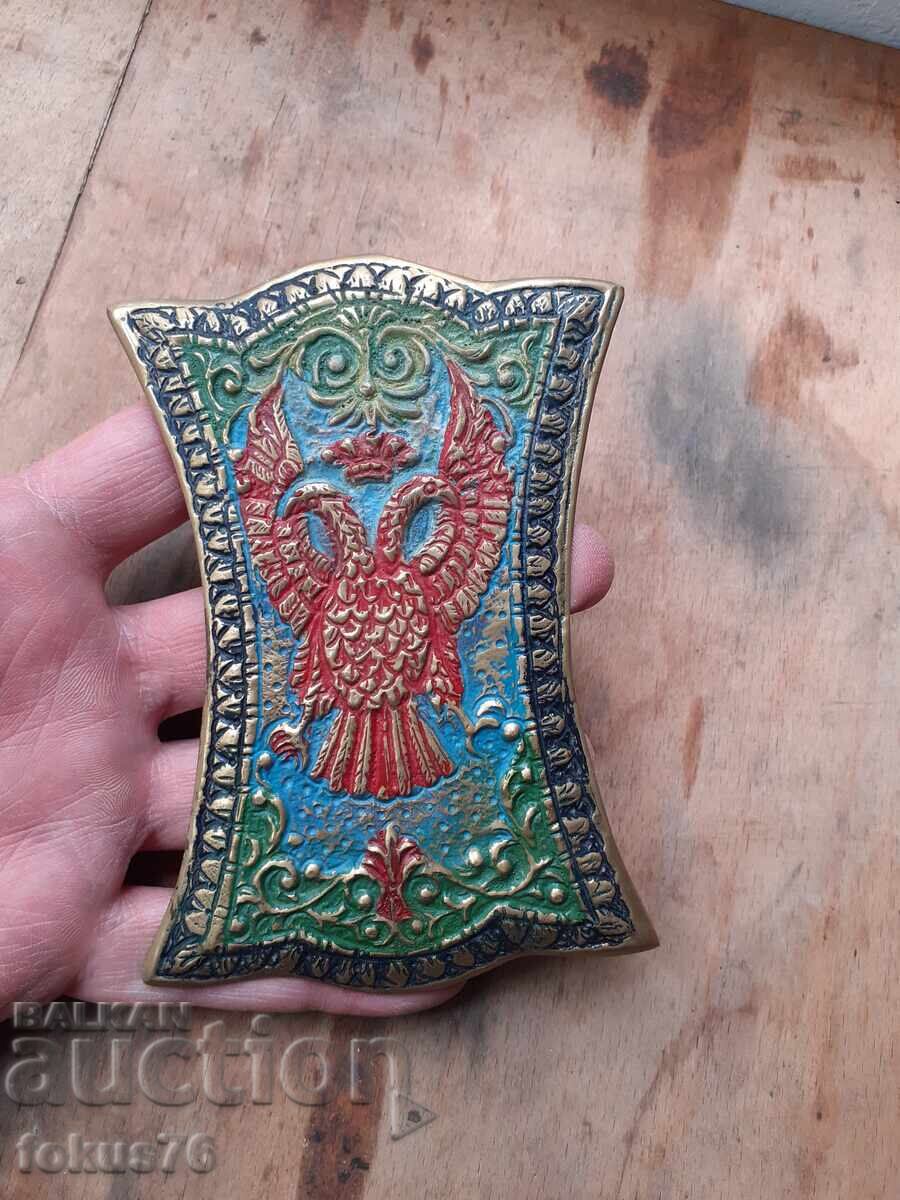 Livrarea Veche turnătură din bronz masiv cu email, vultur bicefal