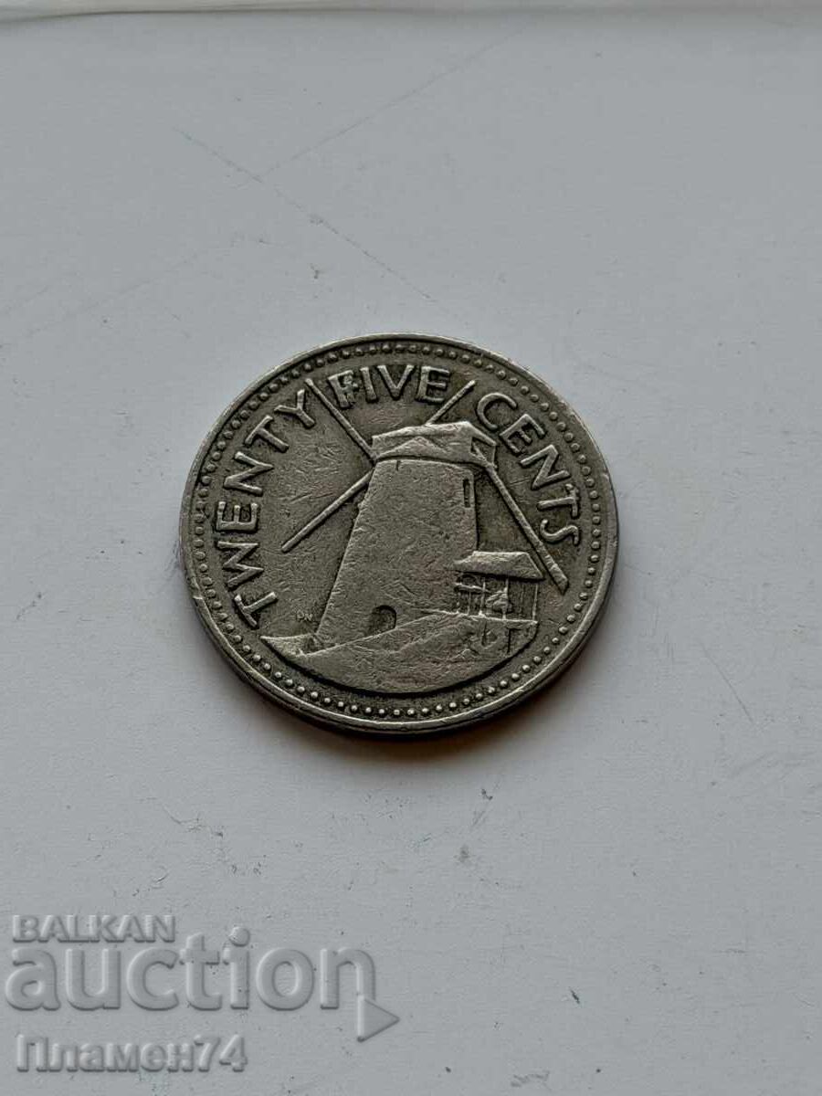 25 σεντς 1973 Μπαρμπάντος με τιμή € 0.40 | 0.78 BGN